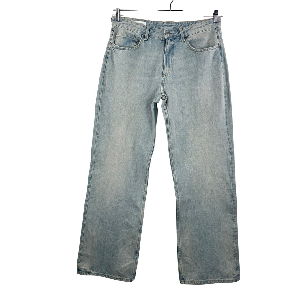 ZARA High Waisted Light Wash Wide Leg‎ Jeans 90s grunge boho 90s Y2K sz 14